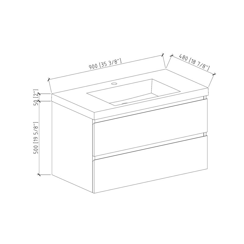 Orren Ellis Gamsaragan 35.4" WallMounted Single Bathroom Vanity Set